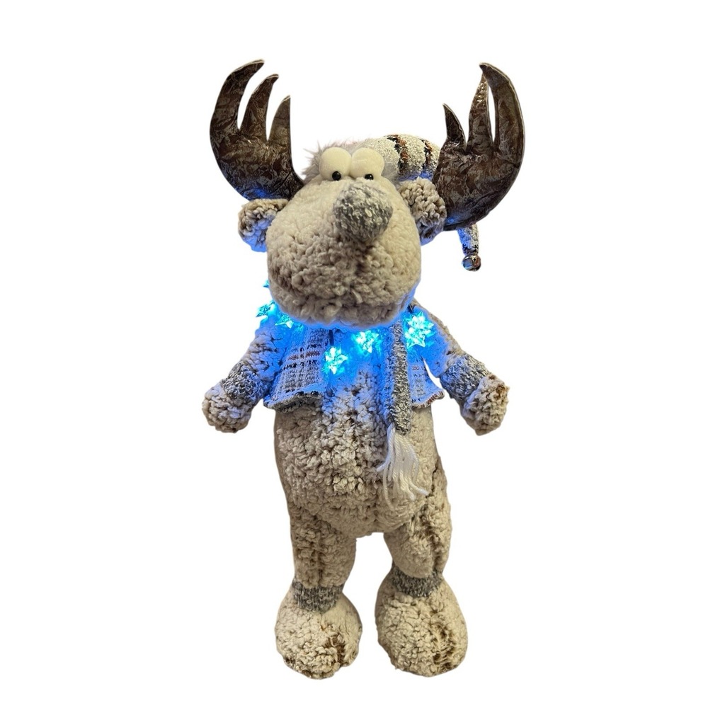 Standing‎ Yak Plush Christmas Holiday Light Up Decor Handmade Handcrafted